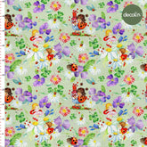 Ladybug Daisy Violet Patterned Digital Printed Fabric